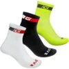 GripGrab Tricolore Regular Cut Socken 3PACK - Black/White/Fluo Yellow -Gripgrab 229552 00 d 441701