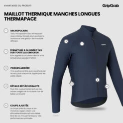 GripGrab ThermaPace Thermo Langarmtrikot - Navy Blue -Gripgrab 330e79008e9a0c1f993704193d7b9497472f1a60 1558334
