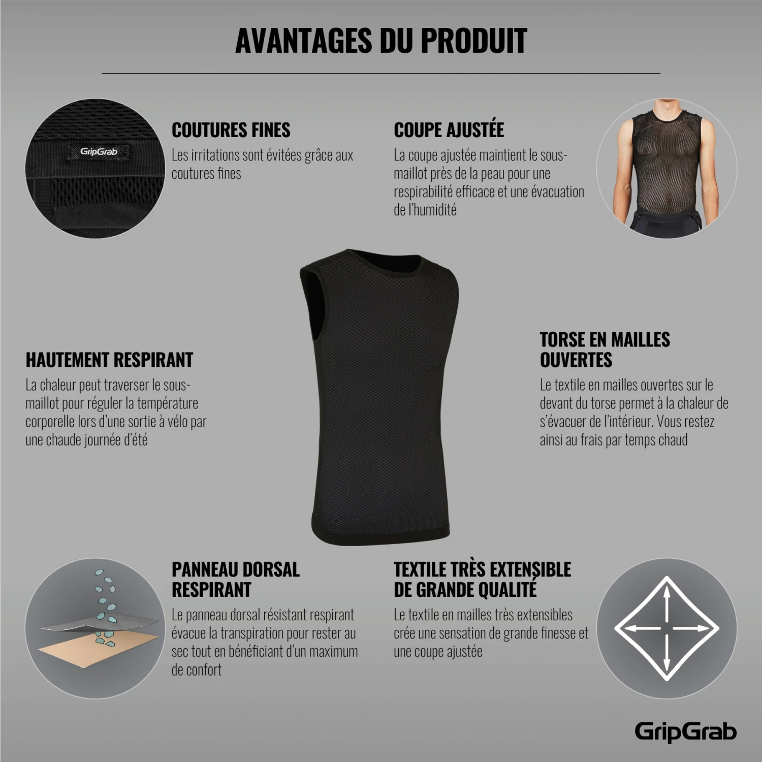 GripGrab 3-Season Unterhemd Ärmellos - Black 9 GripGrab 3-Season Unterhemd Ärmellos - Black – Bild 7