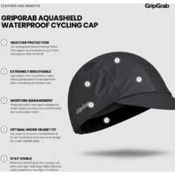 GripGrab AquaShield Wasserdichte Fahrrad Mütze - Schwarz -Gripgrab gripgrab aquashield waterproof cycling cap black 2 1273816