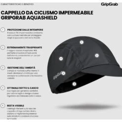 GripGrab AquaShield Wasserdichte Fahrrad Mütze - Schwarz -Gripgrab gripgrab aquashield waterproof cycling cap black 6 1273820