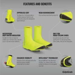GripGrab Arctic Wasserdichter Deep Winter Hi-Vis Überschuhe - Yellow Hi-Vis -Gripgrab gripgrab arctic waterproof deep winter hi vis shoe cover yellow hi vis 3 1094072