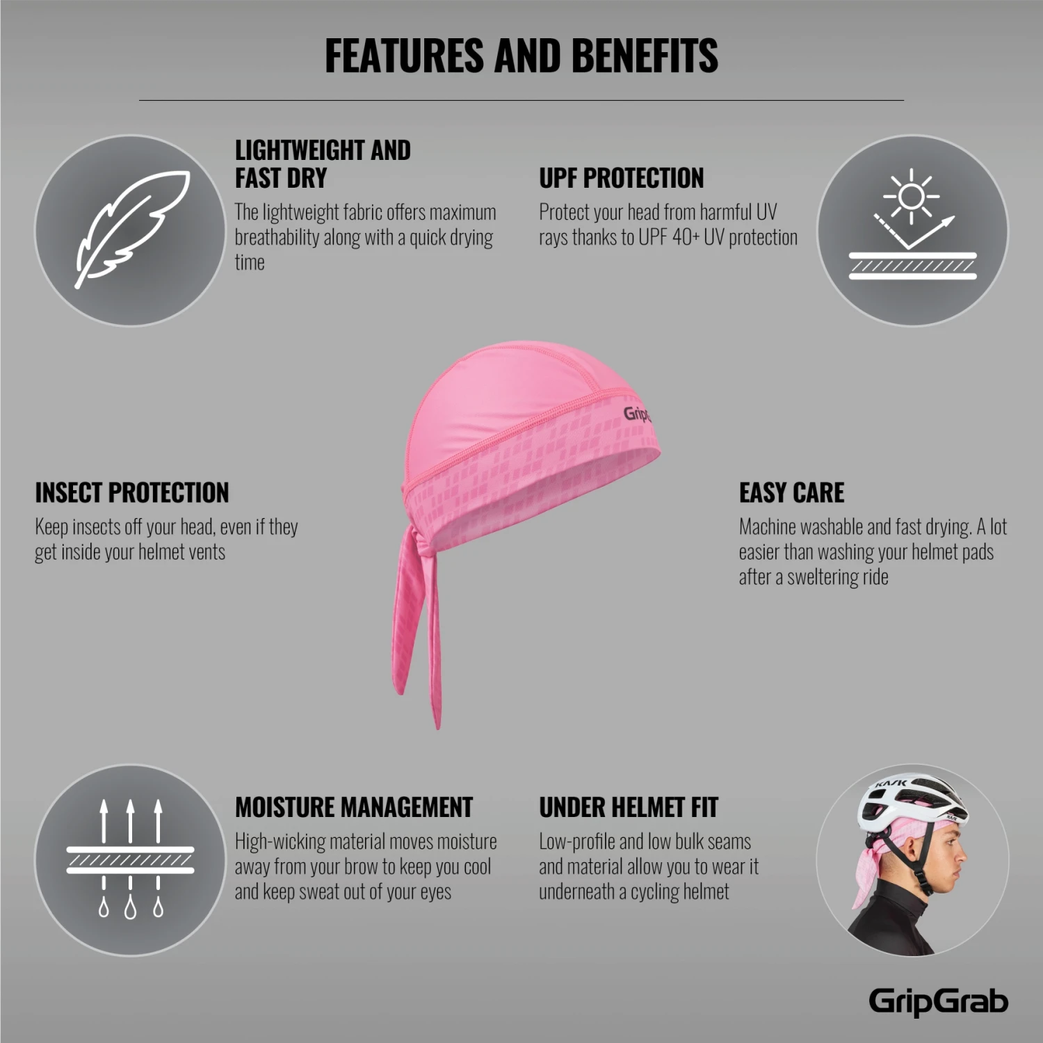 GripGrab Bandana - Pink 9 GripGrab Bandana - Pink – Bild 7