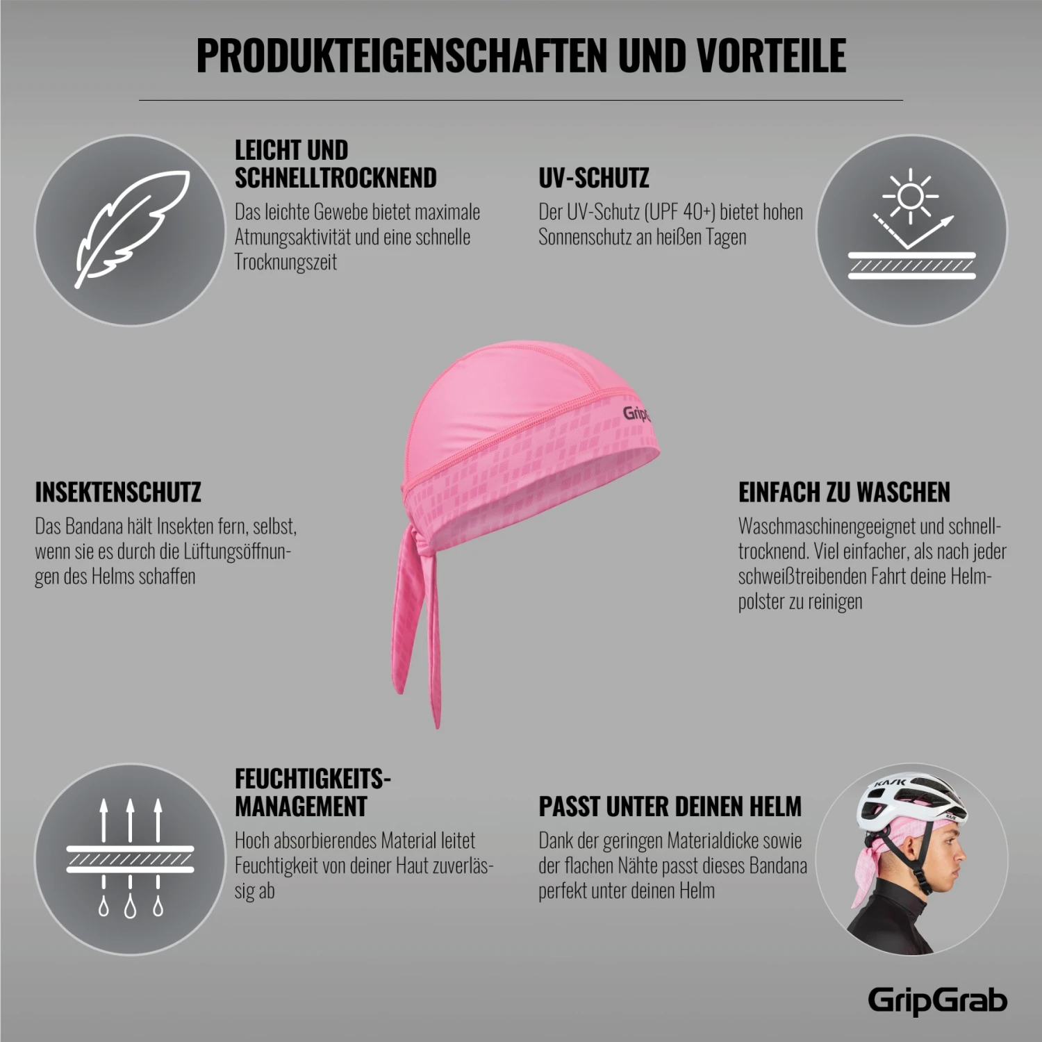 GripGrab Bandana - Pink 10 GripGrab Bandana - Pink – Bild 8