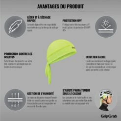 GripGrab Bandana - Yellow Hi-Vis -Gripgrab gripgrab bandana yellow hi vis 6 1189139