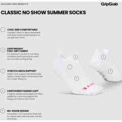 GripGrab Classic No Show Sommer Socken 3er Pack - Weiß -Gripgrab gripgrab classic no show socks 3pack white 8 1372143