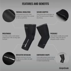 GripGrab Classic Thermal Knielinge - Black -Gripgrab gripgrab classic thermal knee warmers black 3 1094599