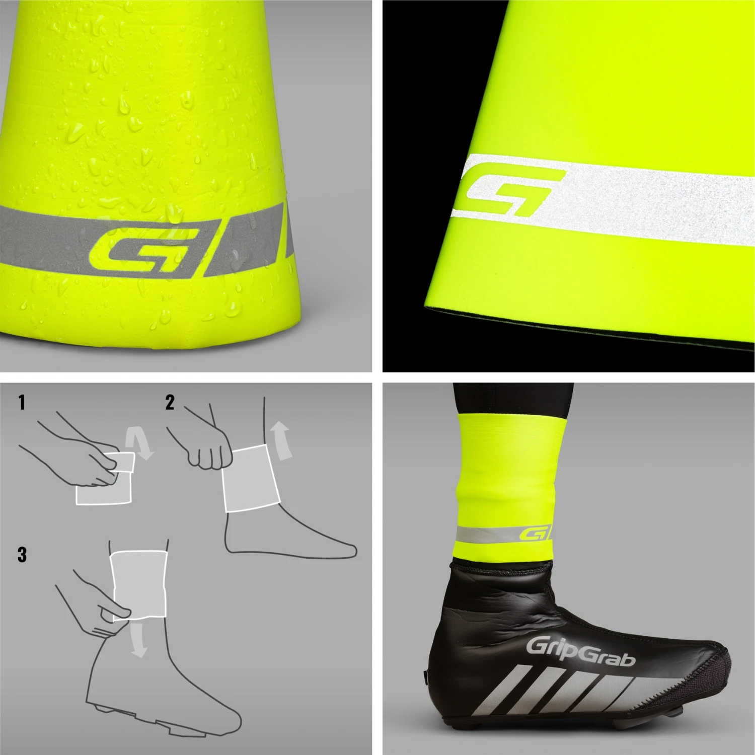 GripGrab CyclinGaiter Hi-Vis Regen Überschuhabdichtung - Yellow Hi-Vis 5 GripGrab CyclinGaiter Hi-Vis Regen Überschuhabdichtung - Yellow Hi-Vis – Bild 3