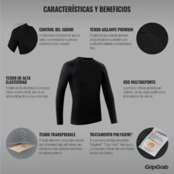 GripGrab Expert Nahtloses Thermo LS Funktionsunterhemd 2 - Black -Gripgrab gripgrab expert seamless long sleeve thermal base layer 2 black 5 1095071