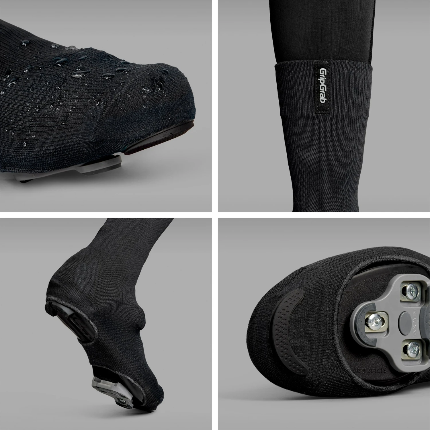 GripGrab Flandrien Wasserdichte Gestrickte Rennrad Überschuhe - Black 4 GripGrab Flandrien Wasserdichte Gestrickte Rennrad Überschuhe - Black – Bild 2