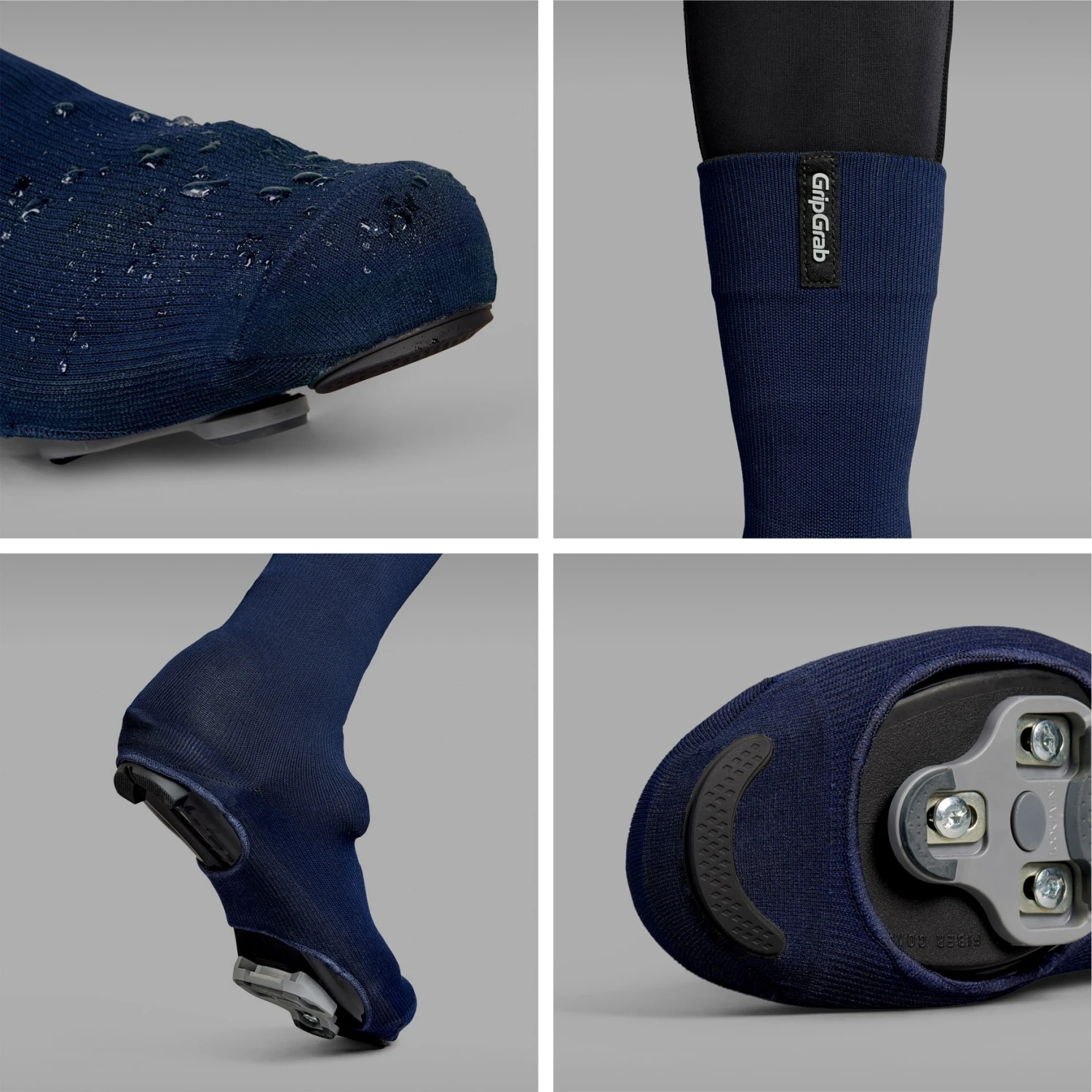 GripGrab Flandrien Wasserdichte Gestrickte Rennrad Überschuhe - Navy Blue 4 GripGrab Flandrien Wasserdichte Gestrickte Rennrad Überschuhe - Navy Blue – Bild 2