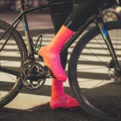 GripGrab Flandrien Wasserdichte Gestrickte Rennrad Überschuhe - Pink -Gripgrab gripgrab flandrien waterproof knitted road shoe covers pink 11 1094259