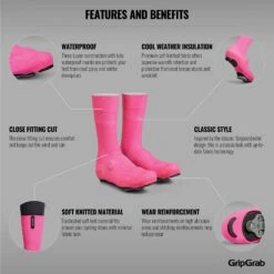 GripGrab Flandrien Wasserdichte Gestrickte Rennrad Überschuhe - Pink -Gripgrab gripgrab flandrien waterproof knitted road shoe covers pink 3 1094251