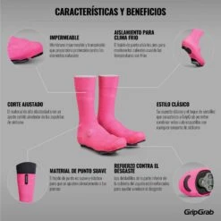 GripGrab Flandrien Wasserdichte Gestrickte Rennrad Überschuhe - Pink -Gripgrab gripgrab flandrien waterproof knitted road shoe covers pink 5 1094253