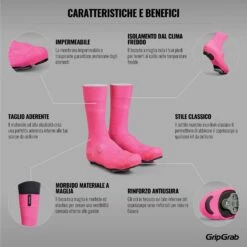 GripGrab Flandrien Wasserdichte Gestrickte Rennrad Überschuhe - Pink -Gripgrab gripgrab flandrien waterproof knitted road shoe covers pink 6 1094254