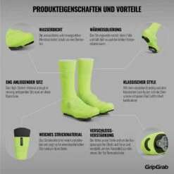 GripGrab Flandrien Wasserdichte Gestrickte Rennrad Überschuhe - Yellow Hi-Vis -Gripgrab gripgrab flandrien waterproof knitted road shoe covers yellow hi vis 4 1094241