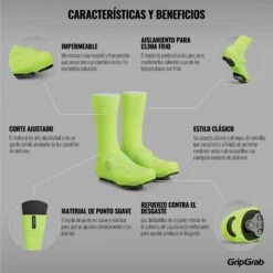 GripGrab Flandrien Wasserdichte Gestrickte Rennrad Überschuhe - Yellow Hi-Vis -Gripgrab gripgrab flandrien waterproof knitted road shoe covers yellow hi vis 5 1094242