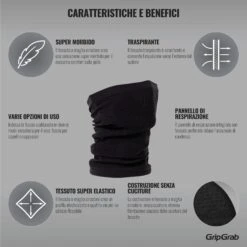 GripGrab Freedom Warp Knitted Seamless Multifunktions Halstuch - Grey -Gripgrab gripgrab freedom seamless warp knitted neck warmer black 5 1094825 2