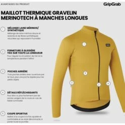 GripGrab Gravelin Merinotech Thermo Langarmtrikot - Mustard Yellow 29 GripGrab Gravelin Merinotech Thermo Langarmtrikot - Mustard Yellow -Gripgrab gripgrab gravelin merinotech thermal long sleeve jersey mustard yellow 11 1558201
