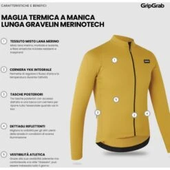 GripGrab Gravelin Merinotech Thermo Langarmtrikot - Mustard Yellow 30 GripGrab Gravelin Merinotech Thermo Langarmtrikot - Mustard Yellow -Gripgrab gripgrab gravelin merinotech thermal long sleeve jersey mustard yellow 12 1558202