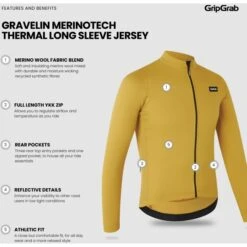 GripGrab Gravelin Merinotech Thermo Langarmtrikot - Mustard Yellow 26 GripGrab Gravelin Merinotech Thermo Langarmtrikot - Mustard Yellow -Gripgrab gripgrab gravelin merinotech thermal long sleeve jersey mustard yellow 3 1558198