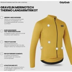 GripGrab Gravelin Merinotech Thermo Langarmtrikot - Mustard Yellow 27 GripGrab Gravelin Merinotech Thermo Langarmtrikot - Mustard Yellow -Gripgrab gripgrab gravelin merinotech thermal long sleeve jersey mustard yellow 5 1558199