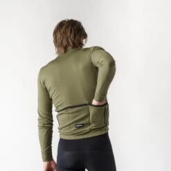 GripGrab Gravelin Merinotech Thermo Langarmtrikot - Olive Green -Gripgrab gripgrab gravelin merinotech thermal long sleeve jersey olive green 9 1558256