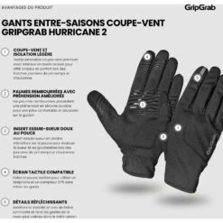 GripGrab Hurricane 2 Winddichte Frühling-Herbst Übergangshandschuhe - Schwarz 33 GripGrab Hurricane 2 Winddichte Frühling-Herbst Übergangshandschuhe - Schwarz -Gripgrab gripgrab hurricane 2 windproof spring autumn gloves black 17 1274301