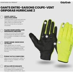 GripGrab Hurricane 2 Winddichte Frühling-Herbst Übergangshandschuhe - Yellow Hi-vis -Gripgrab gripgrab hurricane 2 windproof spring autumn gloves yellow hi vis 5 1274360