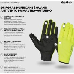 GripGrab Hurricane 2 Winddichte Frühling-Herbst Übergangshandschuhe - Yellow Hi-vis -Gripgrab gripgrab hurricane 2 windproof spring autumn gloves yellow hi vis 6 1274361