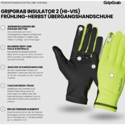 GripGrab Insulator 2 Frühling-Herbst Übergangshandschuhe - Yellow Hi-vis -Gripgrab gripgrab insulator 2 hi vis midseason gloves yellow hi vis 16 1274711