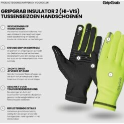 GripGrab Insulator 2 Frühling-Herbst Übergangshandschuhe - Yellow Hi-vis -Gripgrab gripgrab insulator 2 hi vis midseason gloves yellow hi vis 20 1274709