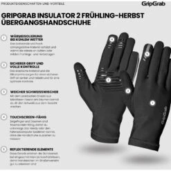 GripGrab Insulator 2 Frühling-Herbst Übergangshandschuhe - Schwarz -Gripgrab gripgrab insulator 2 spring autumn gloves black 12 1275006