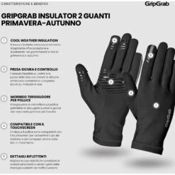 GripGrab Insulator 2 Frühling-Herbst Übergangshandschuhe - Schwarz -Gripgrab gripgrab insulator 2 spring autumn gloves black 15 1275010