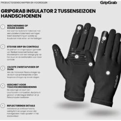 GripGrab Insulator 2 Frühling-Herbst Übergangshandschuhe - Schwarz -Gripgrab gripgrab insulator 2 spring autumn gloves black 16 1275011