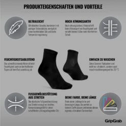 GripGrab Lightweight Airflow Short Socken - Schwarz -Gripgrab gripgrab lightweight airflow short socks black4 1183456