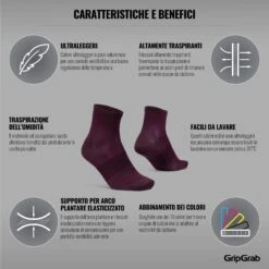 GripGrab Lightweight Airflow Short Socken - Dark Red -Gripgrab gripgrab lightweight airflow short socks dark red 11 1183769
