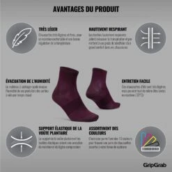 GripGrab Lightweight Airflow Short Socken - Dark Red -Gripgrab gripgrab lightweight airflow short socks dark red 2 1183767