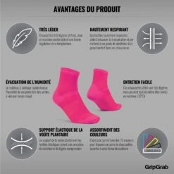 GripGrab Lightweight Airflow Short Socken - Pink Hi-Vis -Gripgrab gripgrab lightweight airflow short socks pink hi vis 4 1183739