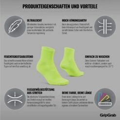 GripGrab Lightweight Airflow Short Socken - Yellow Hi-Vis -Gripgrab gripgrab lightweight airflow short socks yellow hi vis 4 1183673