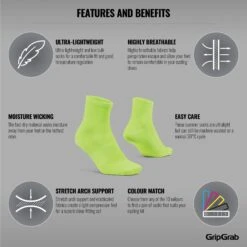 GripGrab Lightweight Airflow Short Socken - Yellow Hi-Vis -Gripgrab gripgrab lightweight airflow short socks yellow hi vis 5 1183668