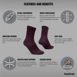 GripGrab Lightweight Airflow Socken - Dark Red -Gripgrab gripgrab lightweight airflow socks dark red 12 1184909
