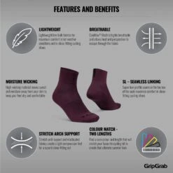 GripGrab Lightweight SL Short Socken - Dark Red -Gripgrab gripgrab lightweight sl short socks dark red 17 1199079