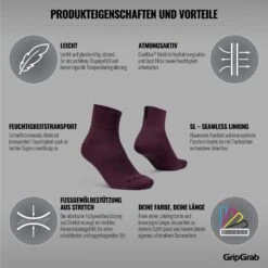 GripGrab Lightweight SL Short Socken - Dark Red -Gripgrab gripgrab lightweight sl short socks dark red 18 1199081