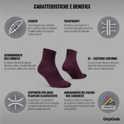 GripGrab Lightweight SL Short Socken - Dark Red -Gripgrab gripgrab lightweight sl short socks dark red 3 1199084