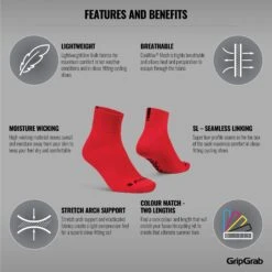 GripGrab Lightweight SL Short Socken - Red -Gripgrab gripgrab lightweight sl short socks red 3 1198963