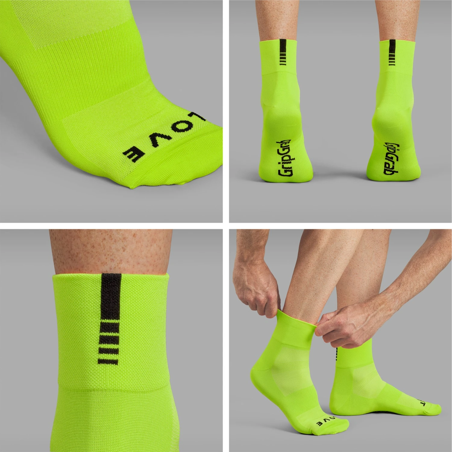 GripGrab Lightweight SL Short Socken - Yellow Hi-Vis 5 GripGrab Lightweight SL Short Socken - Yellow Hi-Vis – Bild 3