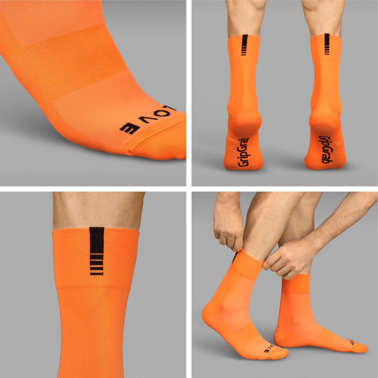 GripGrab Lightweight SL Socken - Orange Hi-Vis 4 GripGrab Lightweight SL Socken - Orange Hi-Vis – Bild 2