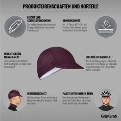 GripGrab Leichte Sommer Cycling Radmütze - Dark Red -Gripgrab gripgrab lightweight summer cycling cap 2022 dark red 13 1185662
