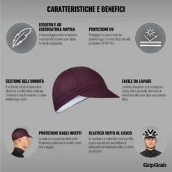 GripGrab Leichte Sommer Cycling Radmütze - Dark Red -Gripgrab gripgrab lightweight summer cycling cap 2022 dark red 16 1185667
